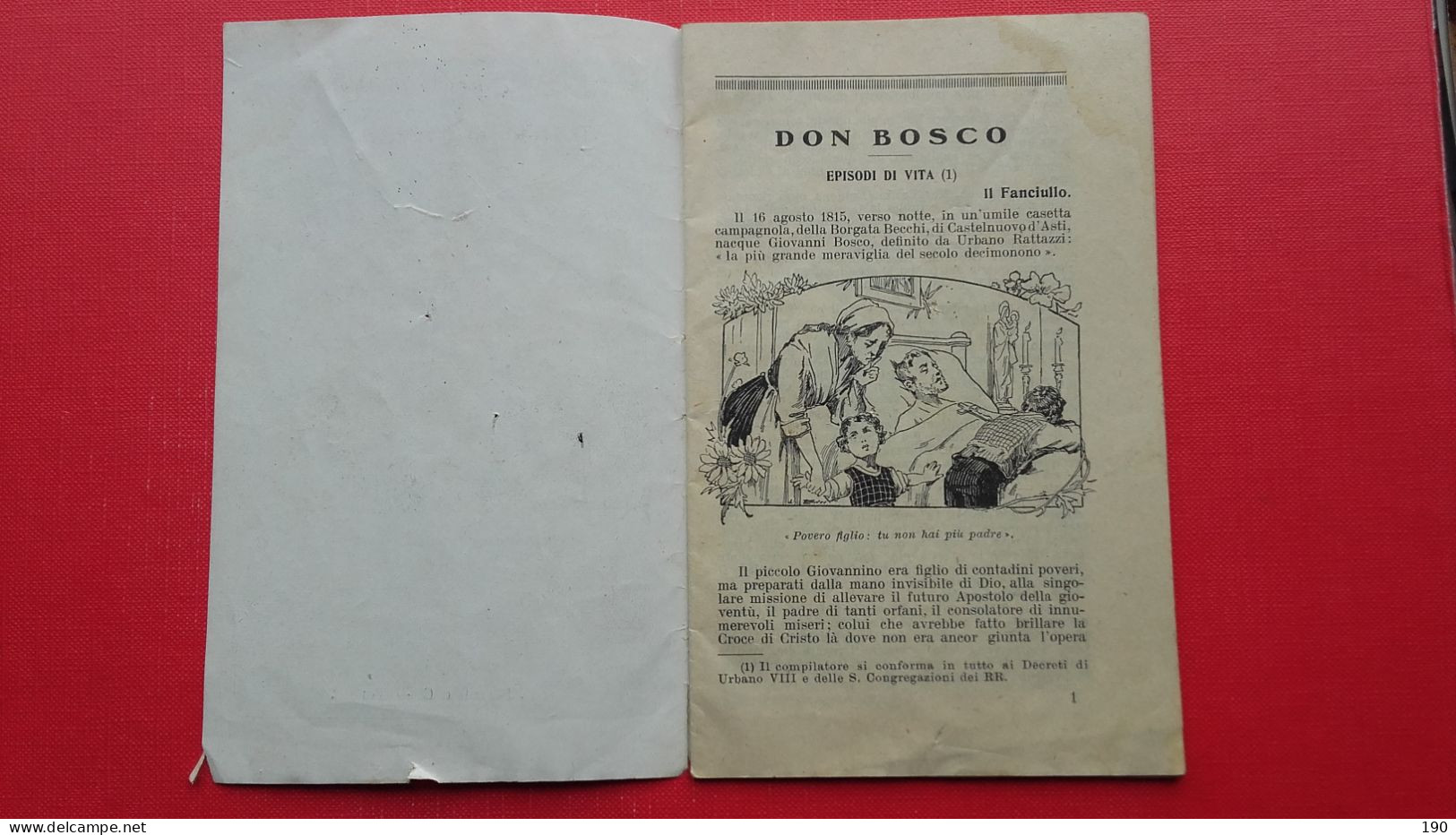 Brevi Cenni Della Vita Del Beato Don Bosco.R.Berruti E C.Torino - Alte Bücher