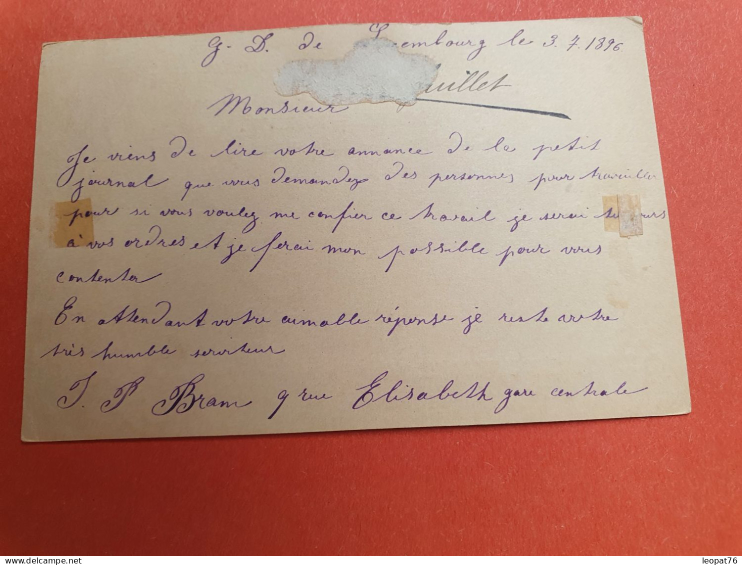 Luxembourg - Entier Postal De Luxembourg Pour Rouen En 1896 - Réf J 259 - Ganzsachen