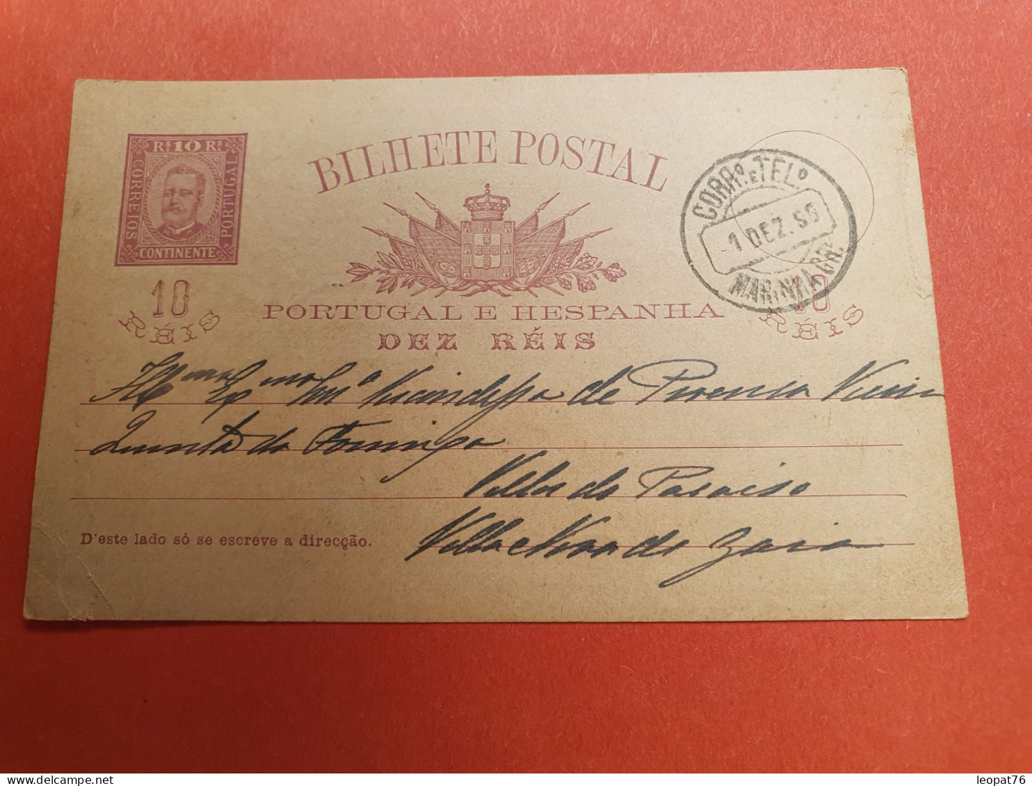 Portugal - Entier Postal  Voyagé En 1895 - Réf J 265 - Postwaardestukken