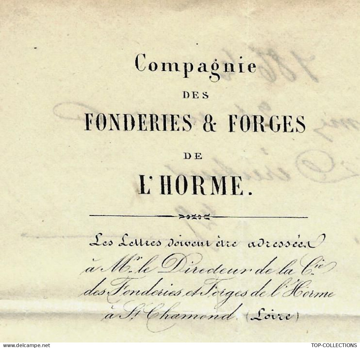 1862 ENTETE CIE  FONDERIES ET FORGES DE L’HORME St Chamond Loire SIGN. =>  Roux De Bernado  Rustrel Vaucluse V.HIST. - 1800 – 1899