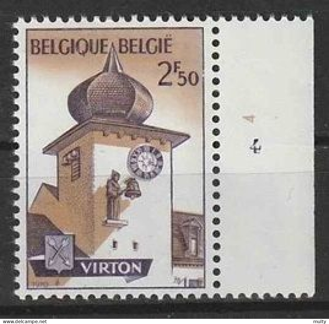 Belgie OCB 1537 ** MNH Met Plaatnummer 4 - 1961-1970