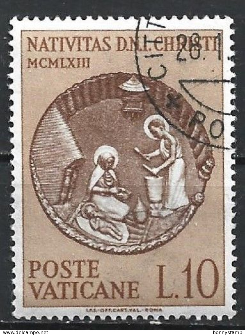 Città Del Vaticano, 1963 - 10 Lire Natale - Nr.372 - Usato° - Gebruikt