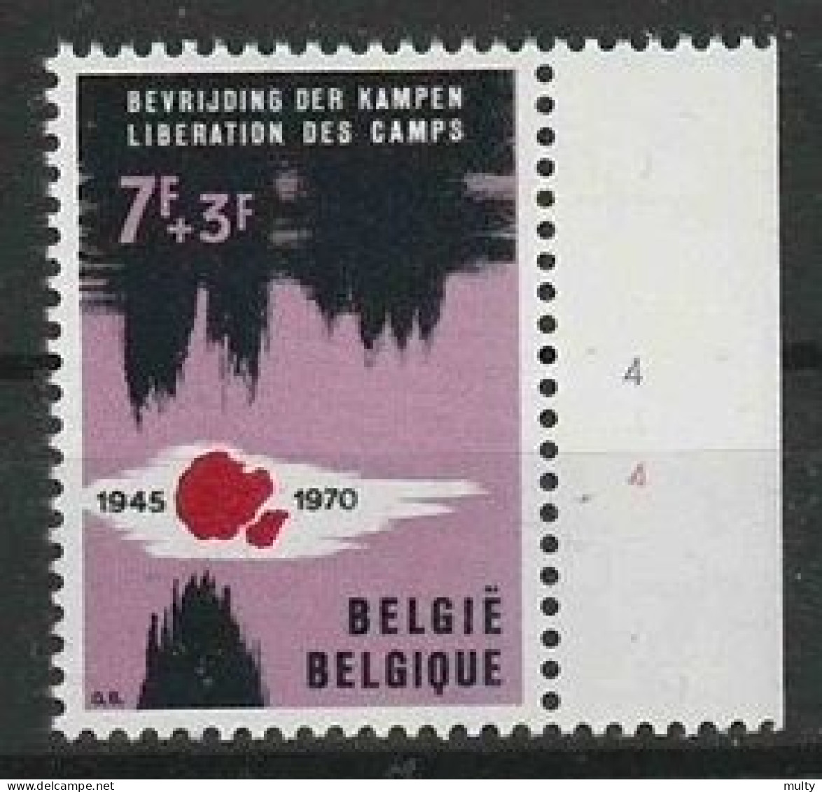 Belgie OCB 1540 ** MNH Met Plaatnummer 4 - 1961-1970