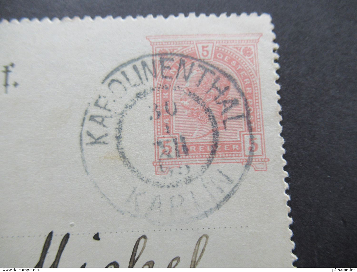 Österreich 1895 Karten Brief Stempel Karolinenthal Karlin Abs. Stp. Mat. Piwnicka Carolinenthal Nach Remscheid Mit Ank. - Autres & Non Classés