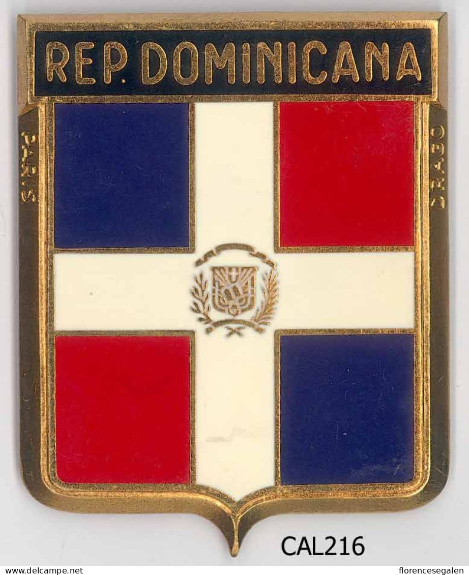 CAL216  - PLAQUE CALANDRE AUTO -  REP DOMINICAN - Andere & Zonder Classificatie