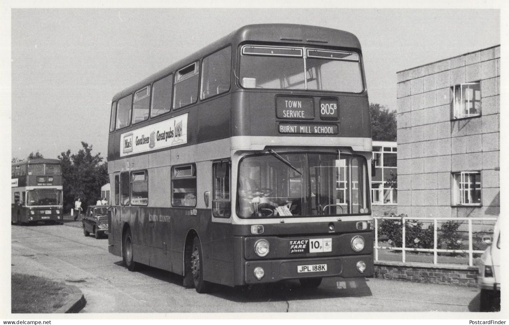 Burnt Mill School London Vintage PB Bus Postcard Photo - Bus & Autocars