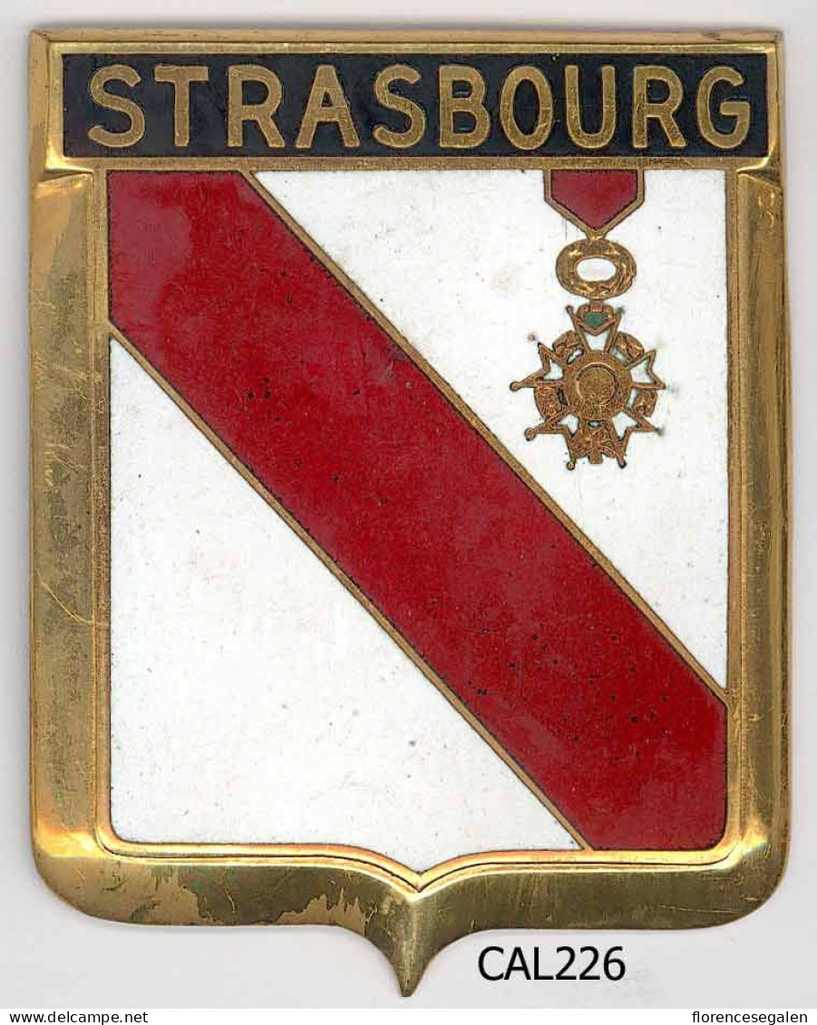 CAL226  - PLAQUE CALANDRE AUTO - STRASBOURG - Plaques émaillées (après 1960)