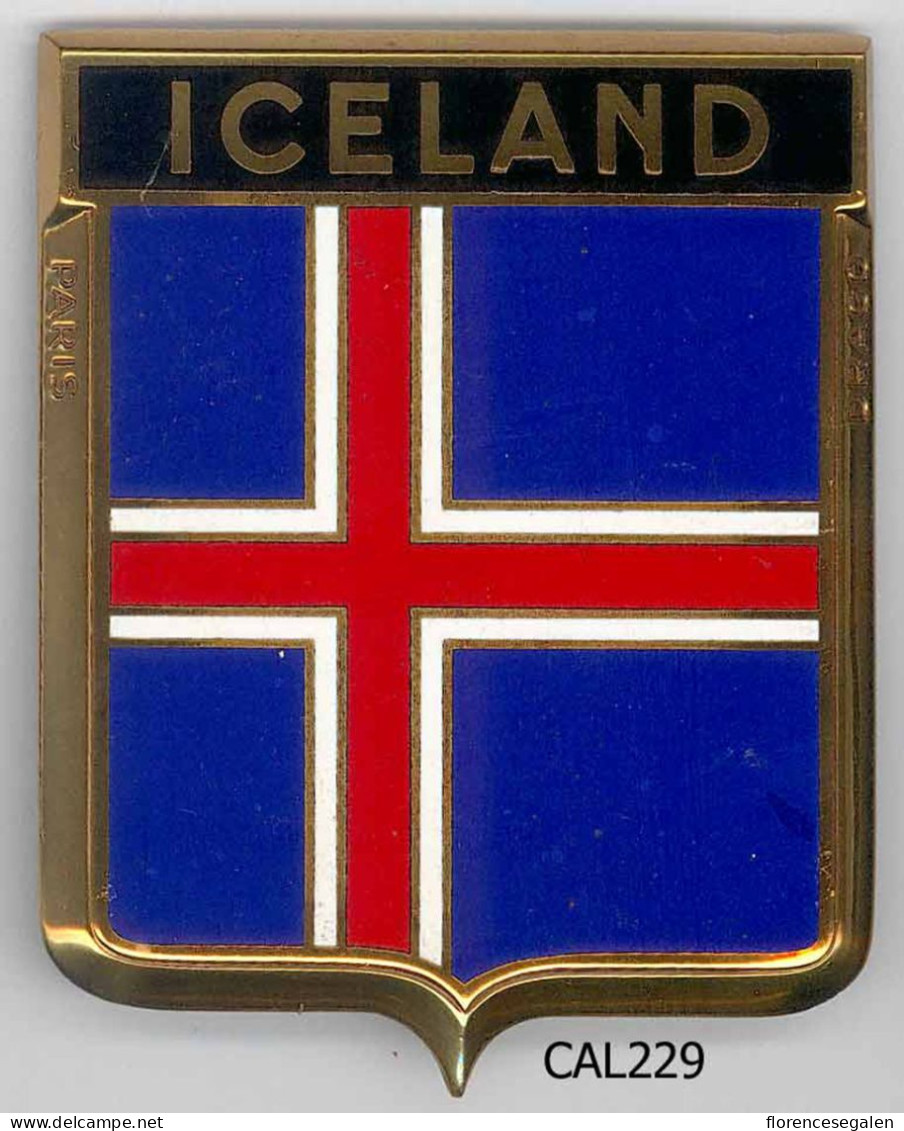 CAL229  - PLAQUE CALANDRE AUTO - ICELAND - Enameled Signs (after1960)