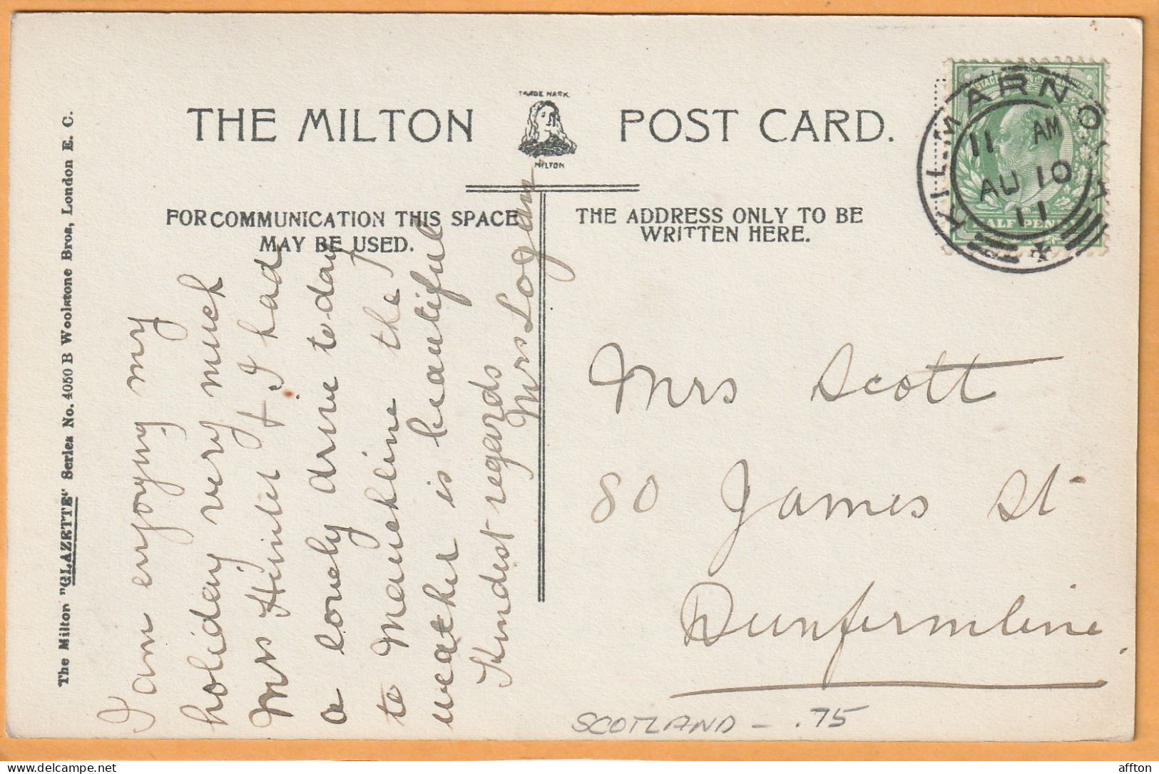 Kilmarnock UK 1911 Postcard - Ayrshire