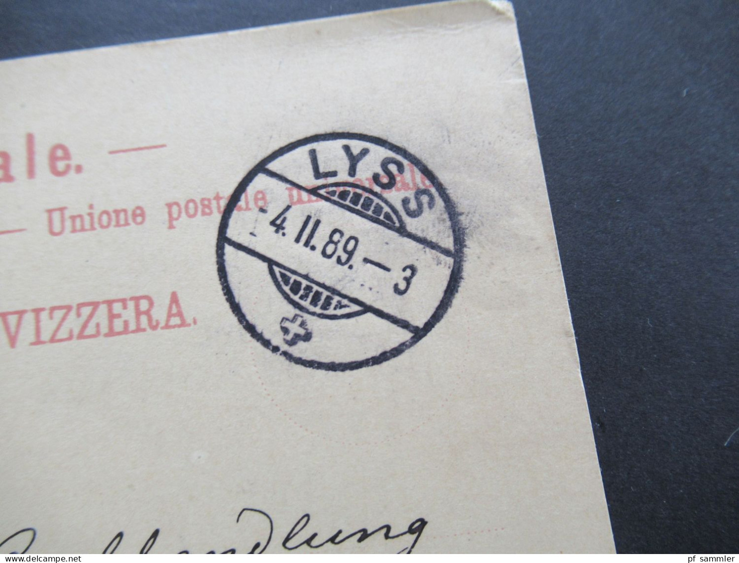 Schweiz 1889 Ganzsache Stempel Lyss über Bern Nach Leipzig Absender Stp. H. Wüterich Brennereicontroleur - Postwaardestukken