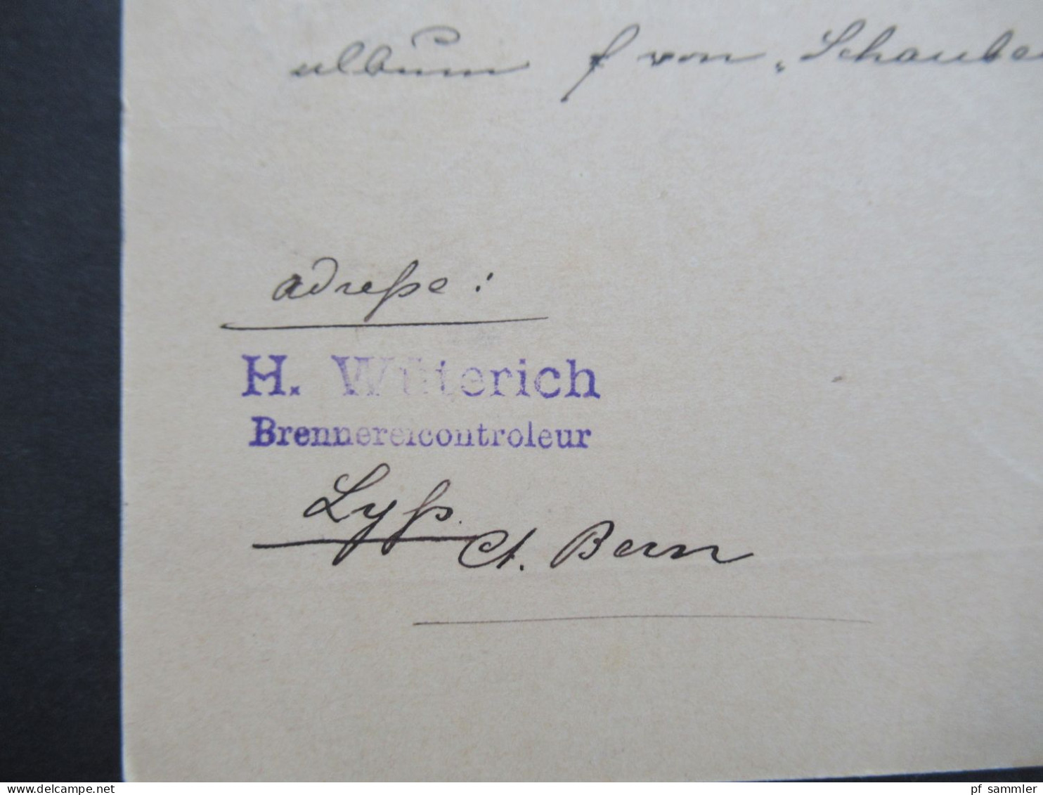 Schweiz 1889 Ganzsache Stempel Lyss über Bern Nach Leipzig Absender Stp. H. Wüterich Brennereicontroleur - Ganzsachen