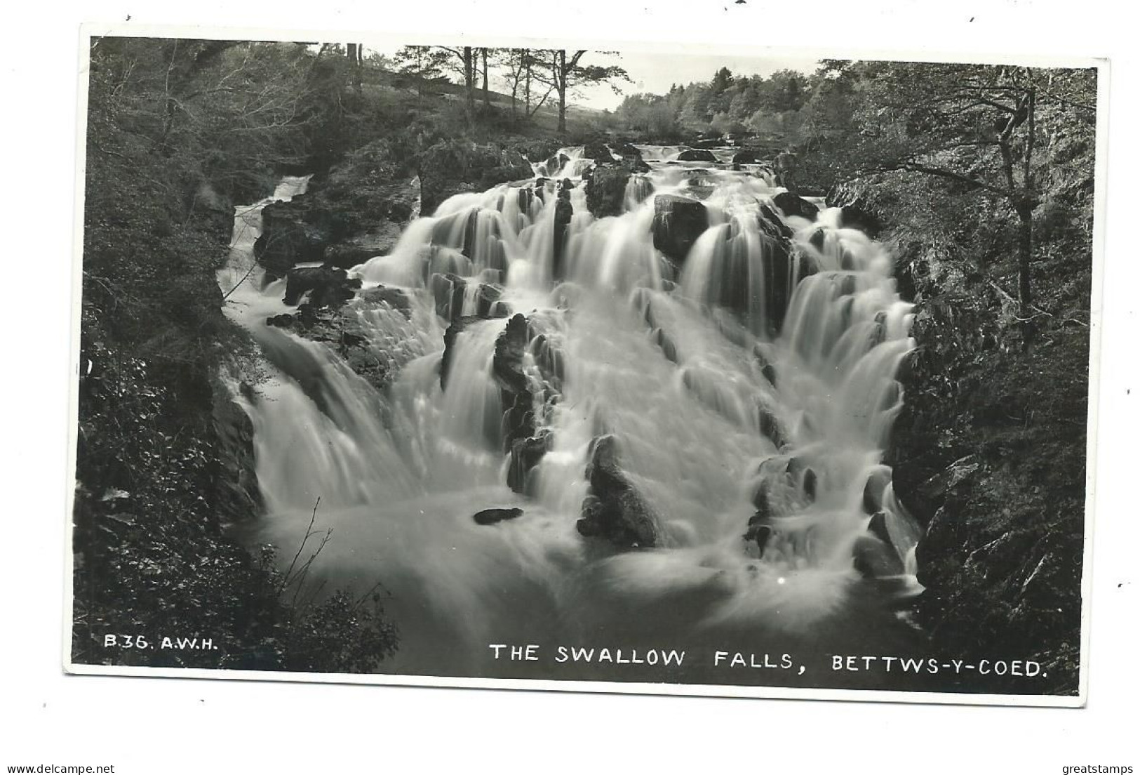 Postcard Wales Bettws-y-coed Rp The Swallow Falls Posted 1941 - Unknown County