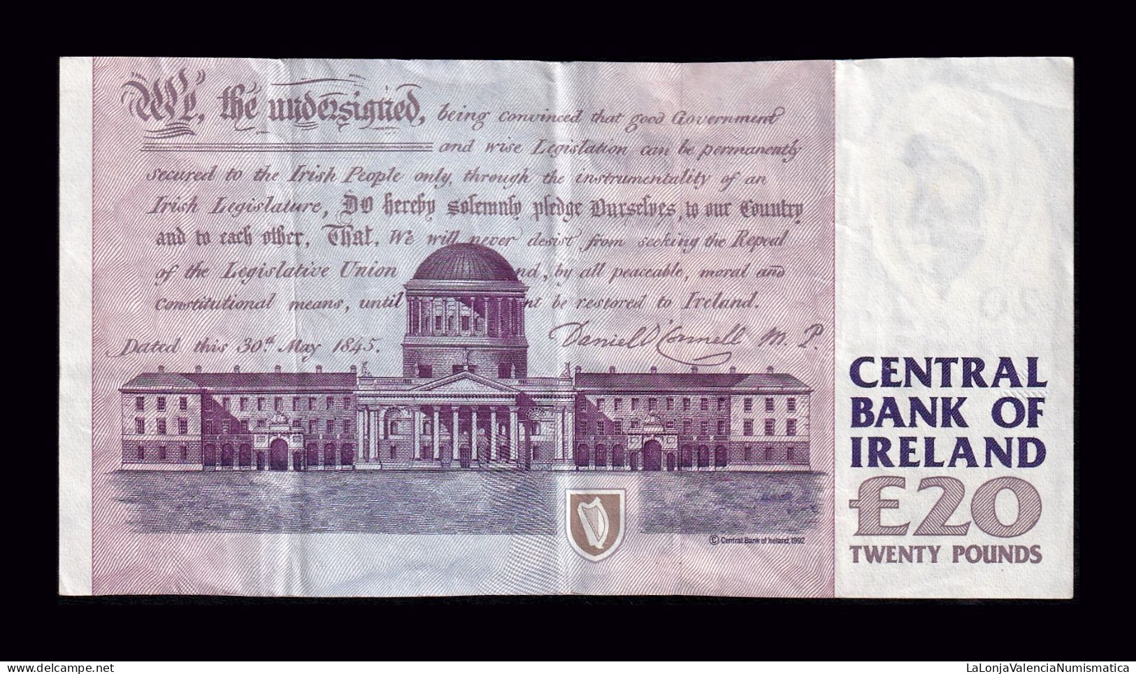 Irlanda Ireland 20 Pounds 1993 Pick 77a Mbc/+ Vf/+ - Irland