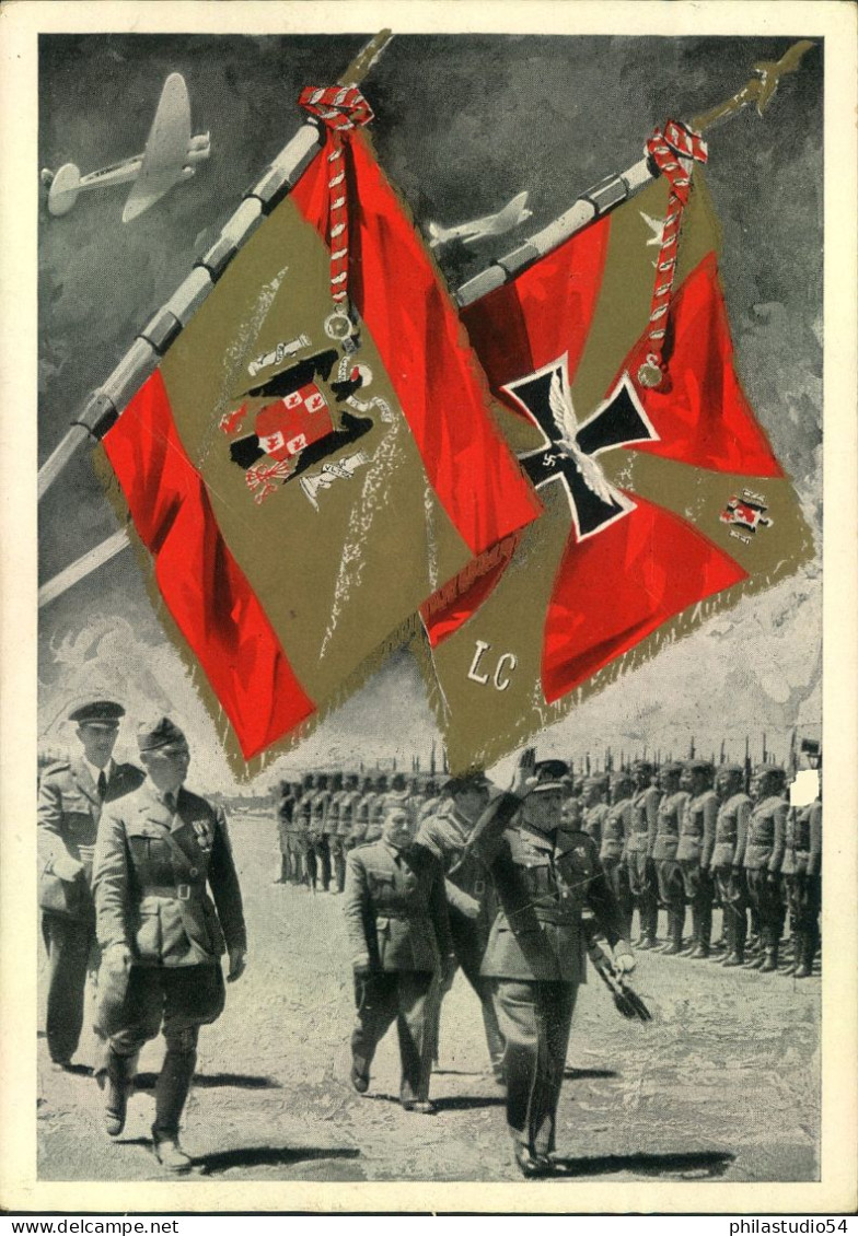 1939, Propagandakarte Rückkehr Der Legion Condor Aus Spanien, Ungebraucht - Briefe U. Dokumente