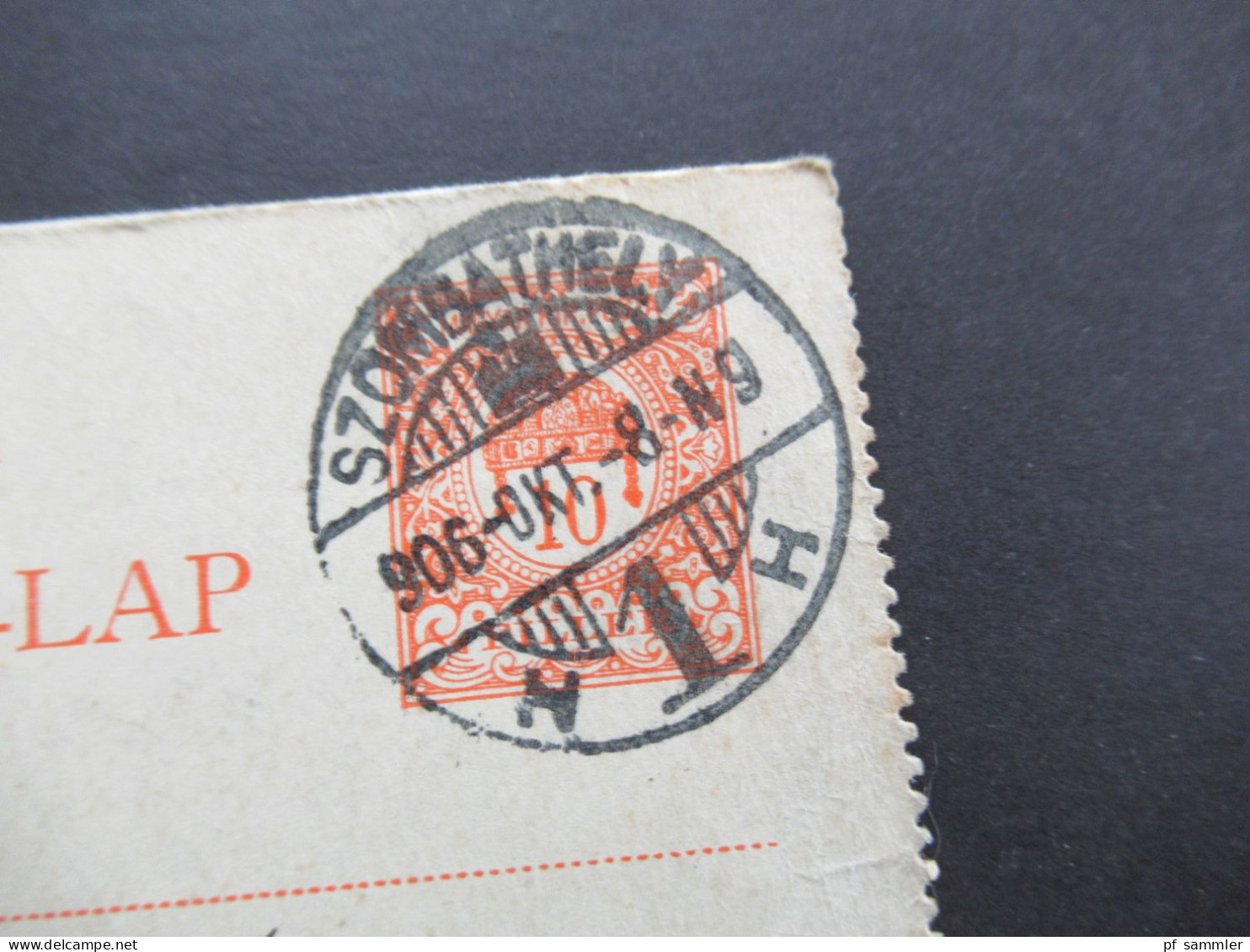 Ungarn 1906 Ganzsache / Kartenbrief Stempel Szombathely Nach Wien Mit Ank. Stempel Wien 49 Bestellt - Enteros Postales