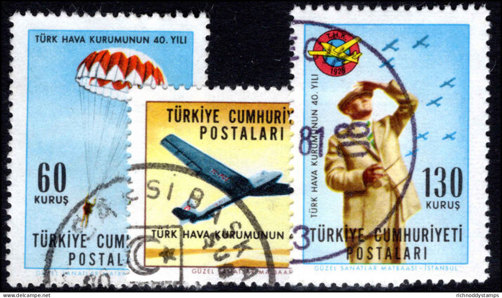 Turkey 1965 40th Anniv Of Turkish Civil Aviation League Fine Used. - Usati