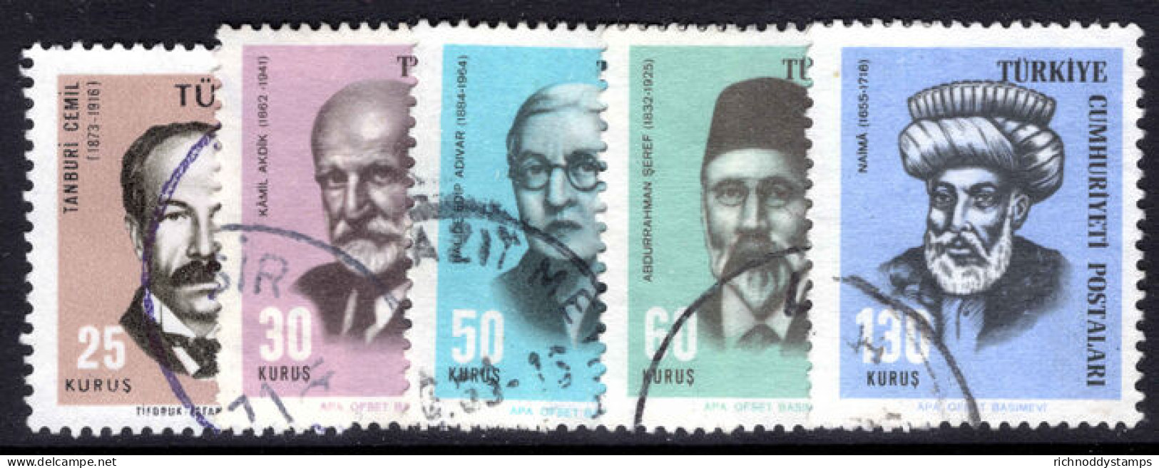 Turkey 1966 Cultural Celebrities Fine Used. - Used Stamps