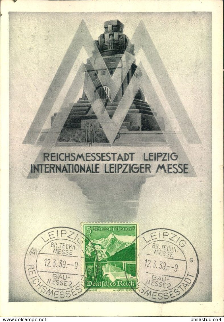 1937, Sonderkarte LEIPZOGER MESSE - Briefe U. Dokumente