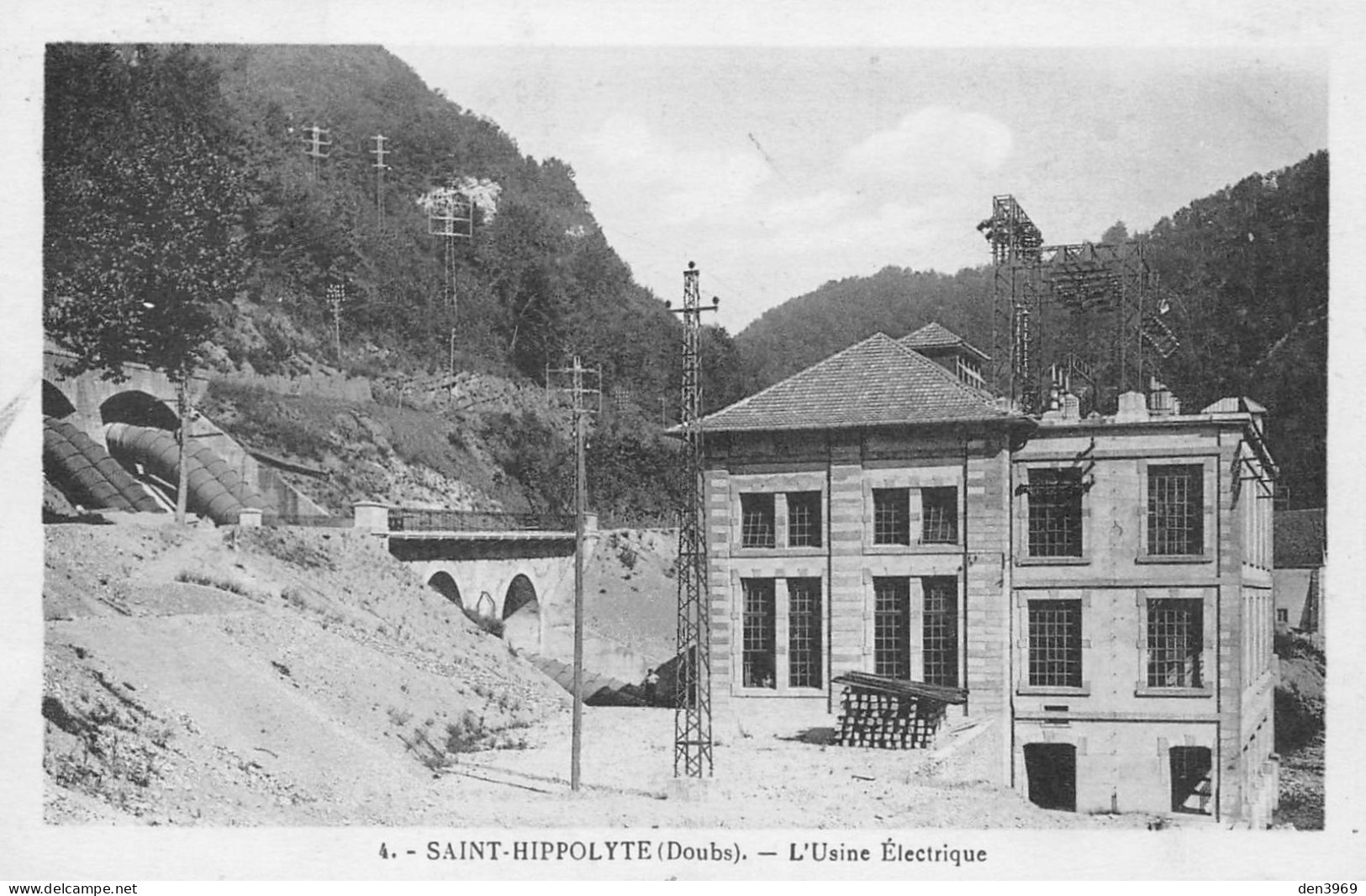 SAINT-HIPPOLYTE (Doubs) - L'Usine Electrique - Voyagé 1932 (2 Scans) Maurice Py, Chef De Gare à Vesoul - Saint Hippolyte