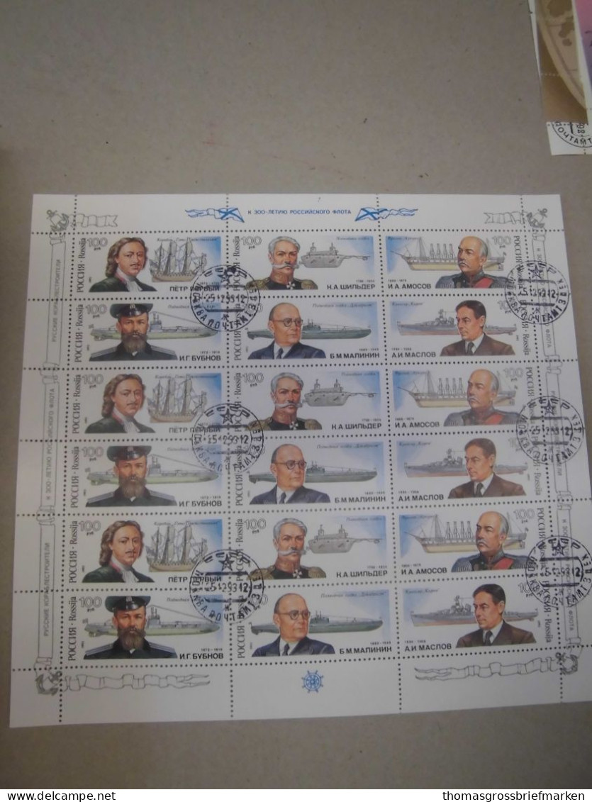 Sammlung Russland Kleinbogen 134x ex 1992-2003 gestempelt alle abgebildet (40010