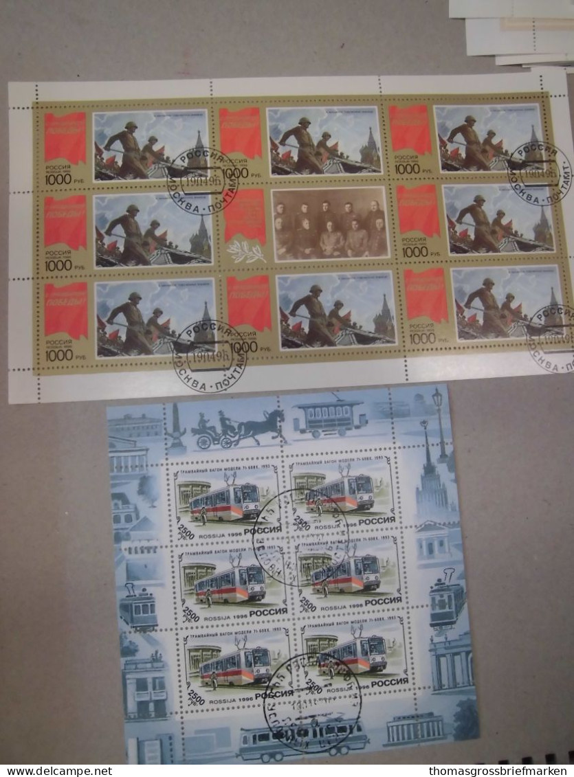 Sammlung Russland Kleinbogen 134x ex 1992-2003 gestempelt alle abgebildet (40010