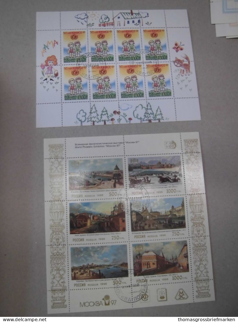 Sammlung Russland Kleinbogen 134x ex 1992-2003 gestempelt alle abgebildet (40010