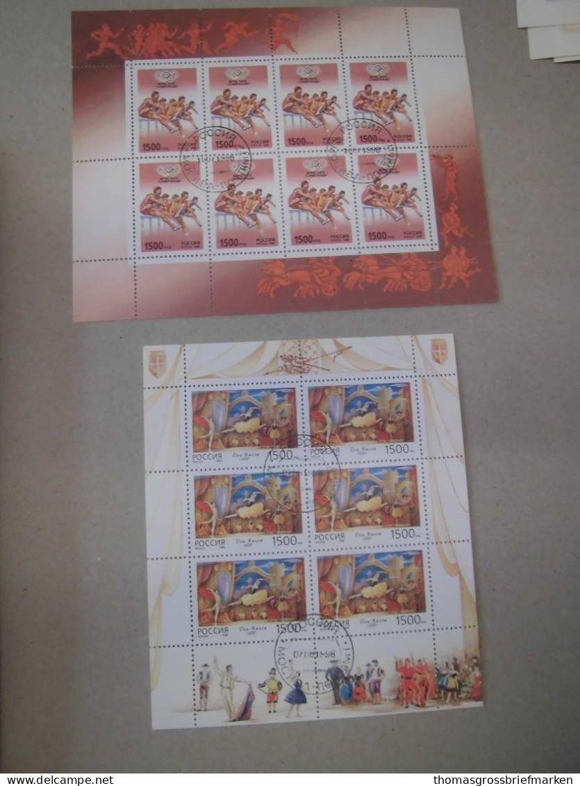 Sammlung Russland Kleinbogen 134x ex 1992-2003 gestempelt alle abgebildet (40010