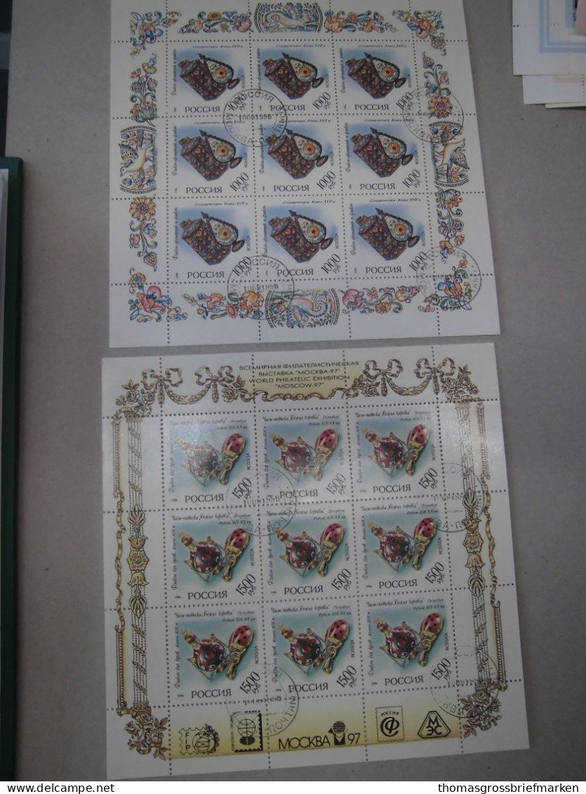 Sammlung Russland Kleinbogen 134x ex 1992-2003 gestempelt alle abgebildet (40010
