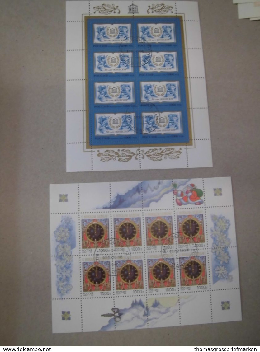 Sammlung Russland Kleinbogen 134x ex 1992-2003 gestempelt alle abgebildet (40010