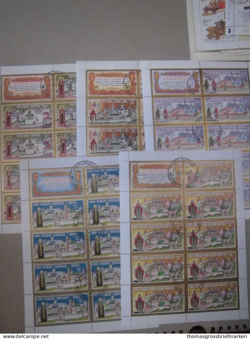 Sammlung Russland Kleinbogen 134x ex 1992-2003 gestempelt alle abgebildet (40010