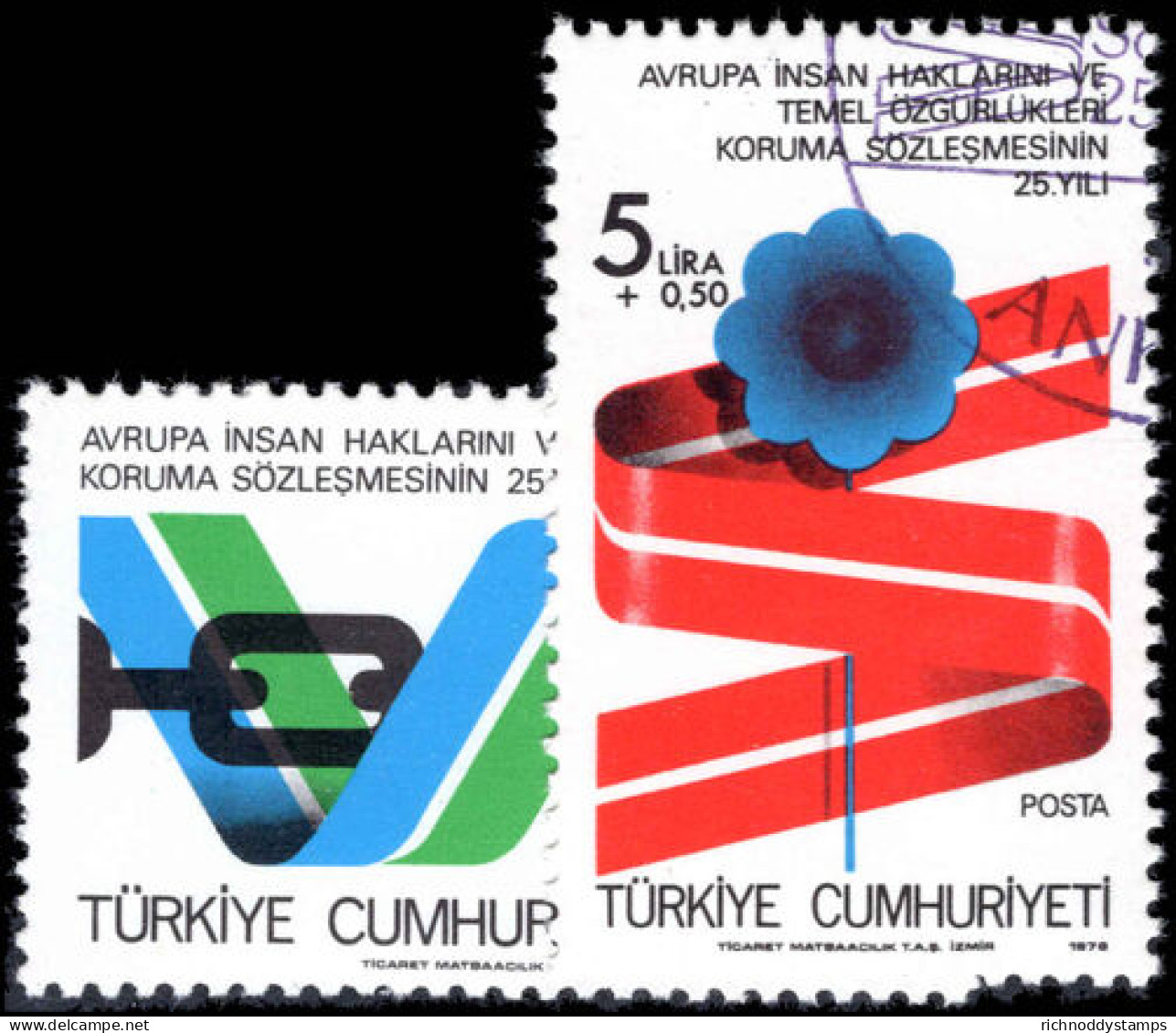 Turkey 1978 Human Rights Fine Used. - Usados