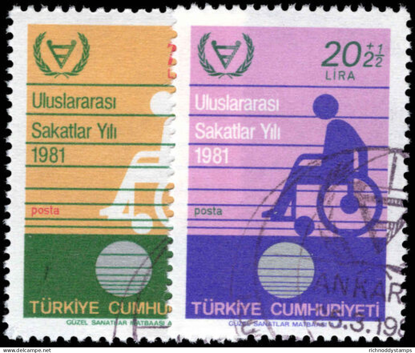Turkey 1981 Inernational Year Of The Disabled Fine Used. - Usados
