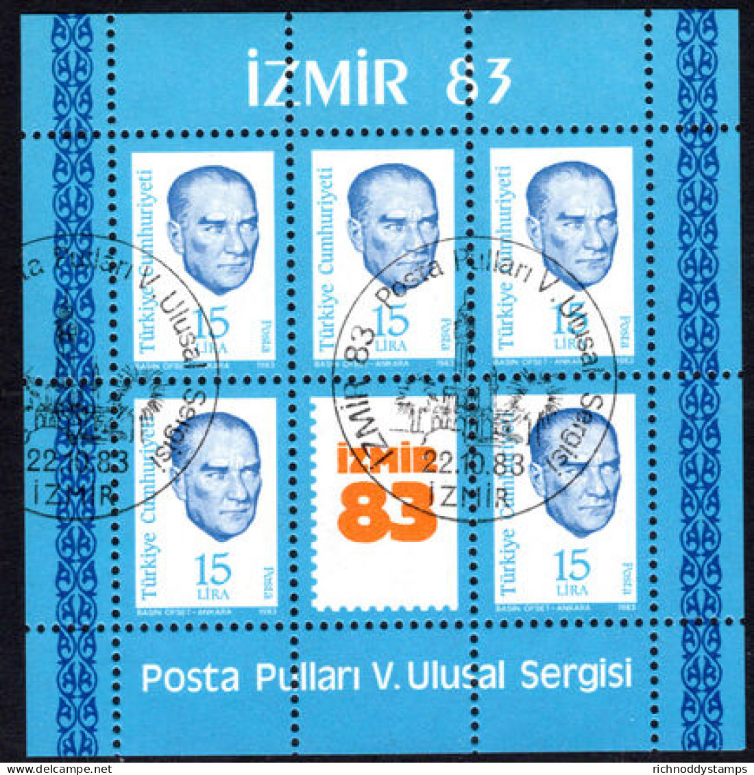 Turkey 1983 Izmir 83 Souvenir Sheet Fine Used. - Oblitérés