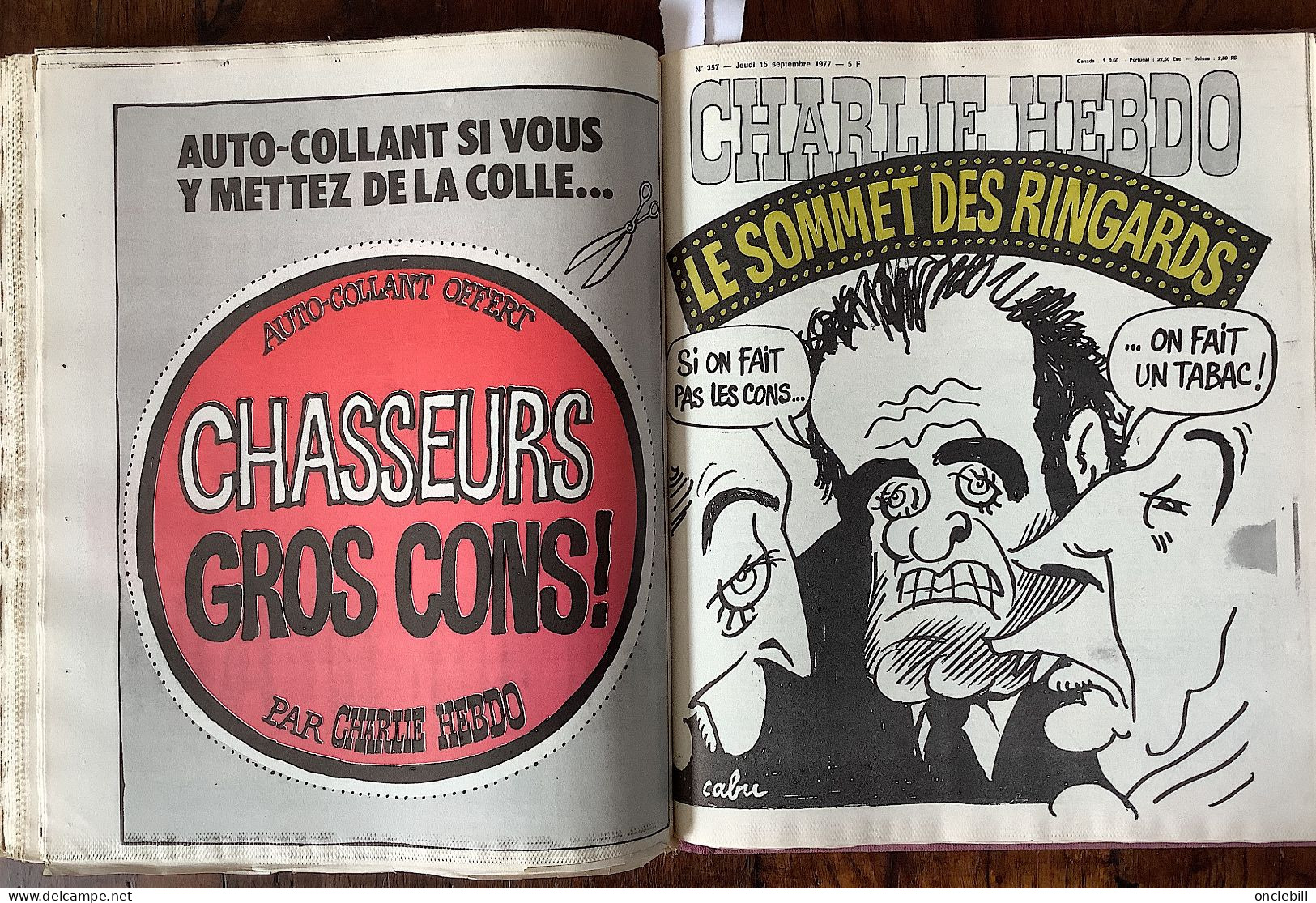 CHARLIE HEBDO reliure éditeur année 1977 complète n°321 à 372 parfait état LIVRAISON OFFERTE