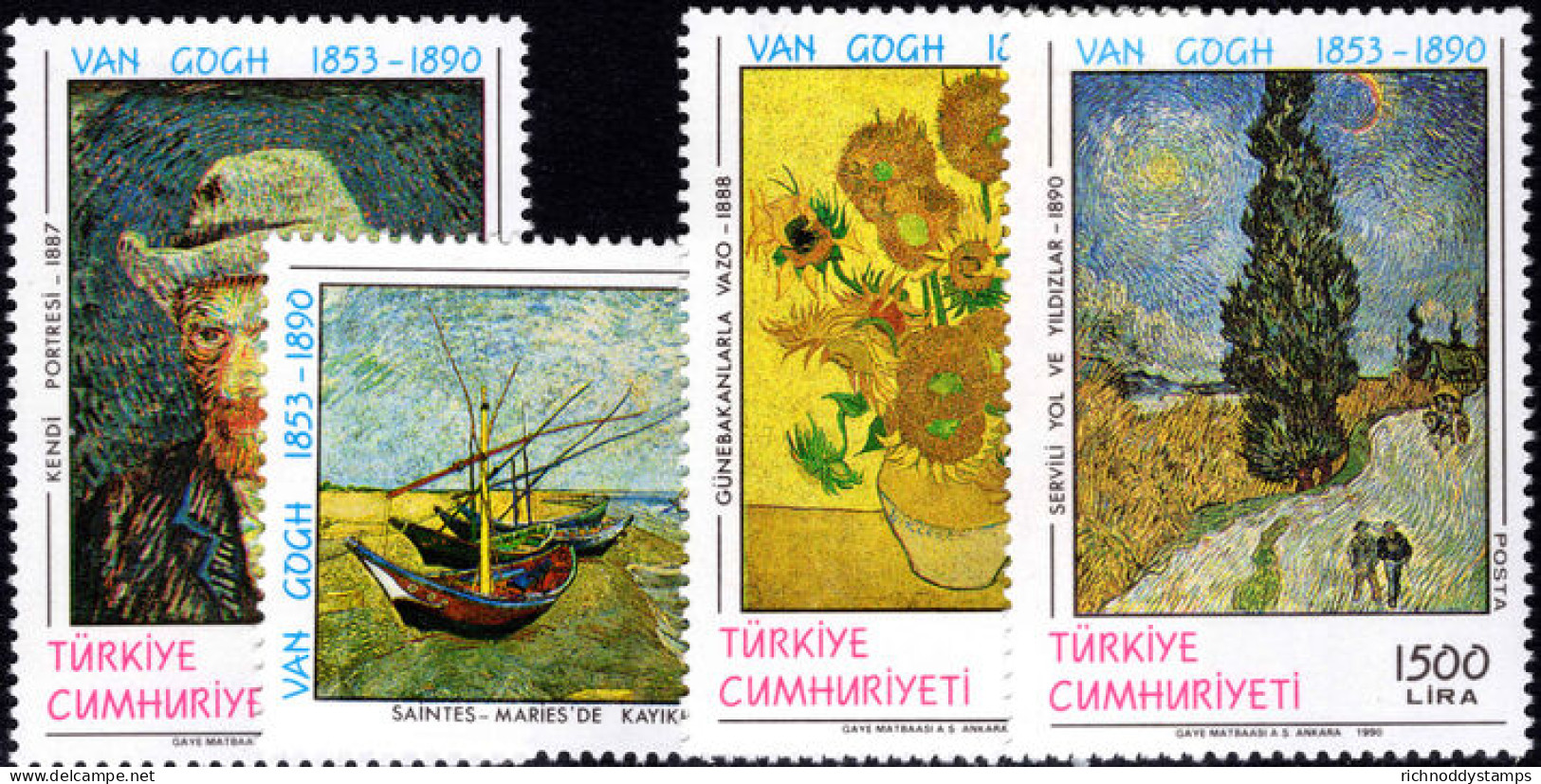 Turkey 1990 Death Centenary Of Vincent Van Gogh Unmounted Mint. - Ungebraucht