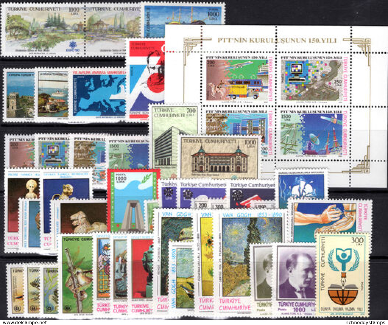 Turkey 1990 Year Set Unmounted Mint. - Ungebraucht