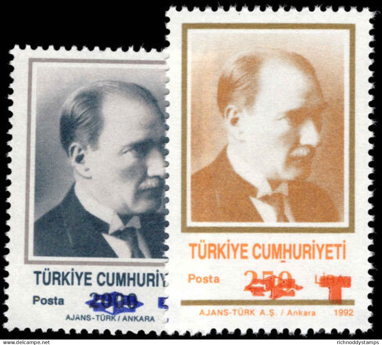 Turkey 1996 Ataturk Postcard Stamps Unmounted Mint. - Neufs