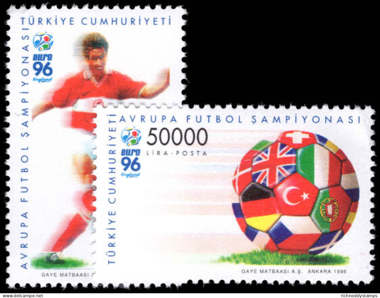 Turkey 1996 European Football Championship Unmounted Mint. - Neufs