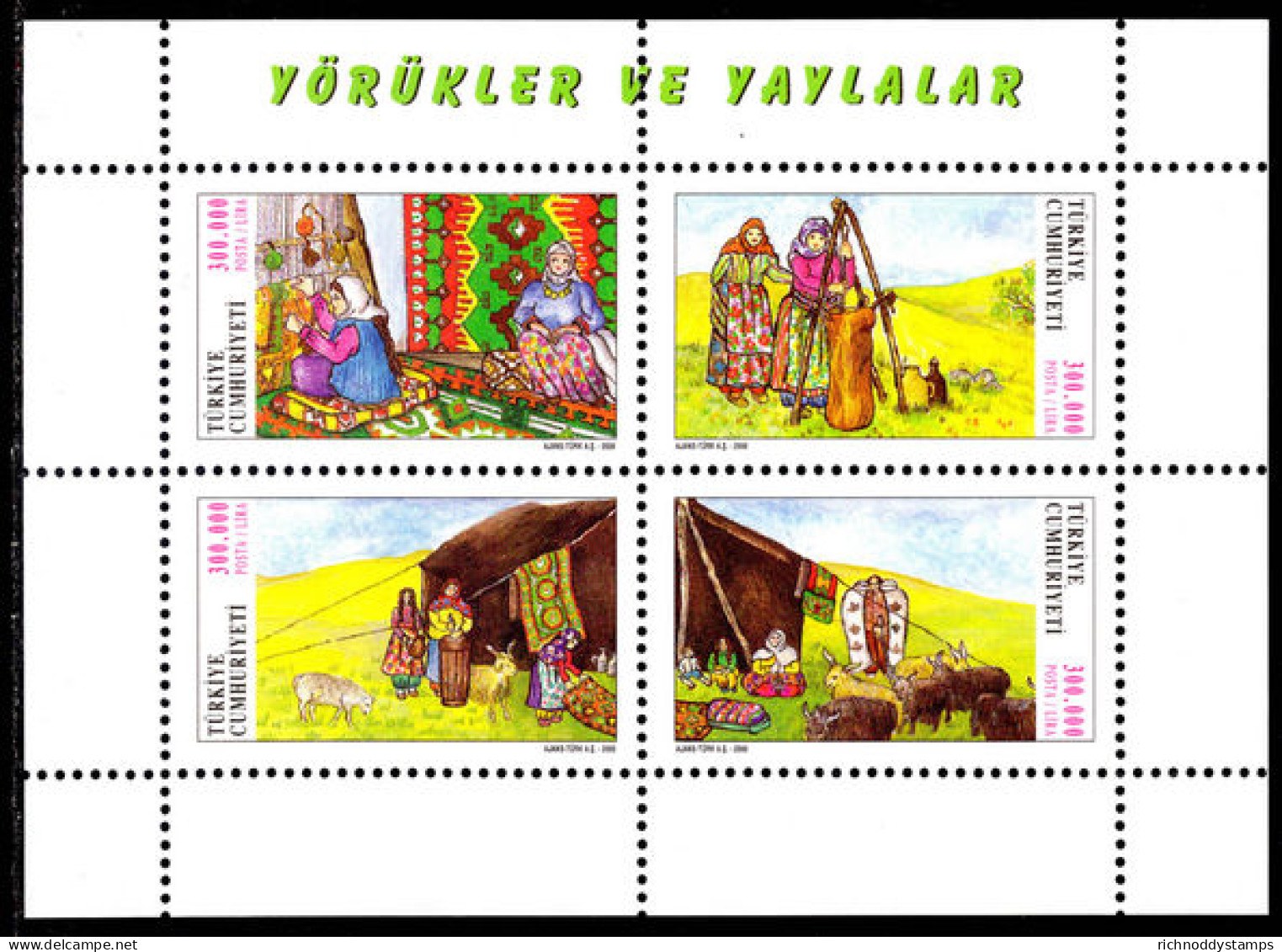 Turkey 2000 Nomads Of The High Plateau Souvenir Sheet Unmounted Mint. - Nuevos