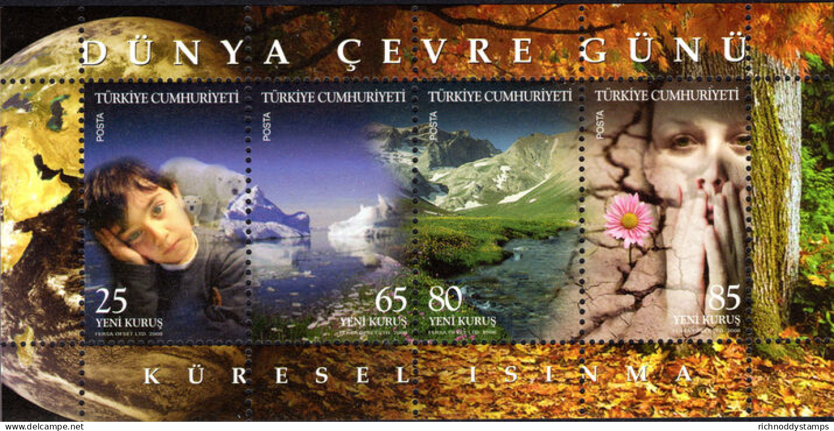 Turkey 2008 Global Warming Awareness Campaign Souvenir Sheet Unmounted Mint. - Nuevos