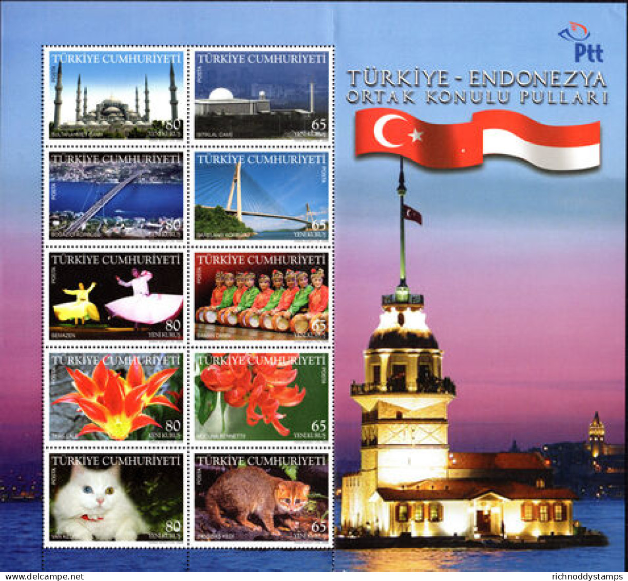 Turkey 2008 Turkey And Indonesia Sheetlet (folded) Unmounted Mint. - Nuevos