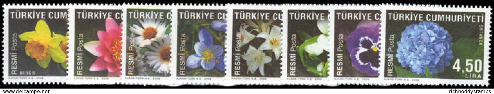 Turkey 2009 Official Stamps. Flowers 1st Series Unmounted Mint. - Nuovi