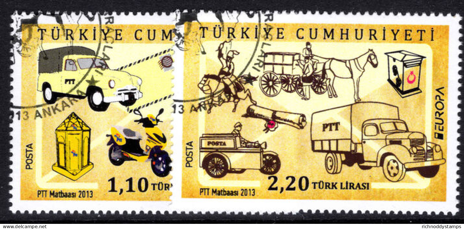 Turkey 2013 Europa. Postal Vehicles Fine Used. - Gebraucht