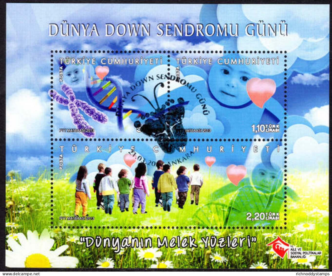 Turkey 2013 World Down Syndrome Day Souvenir Sheet Fine Used. - Gebraucht