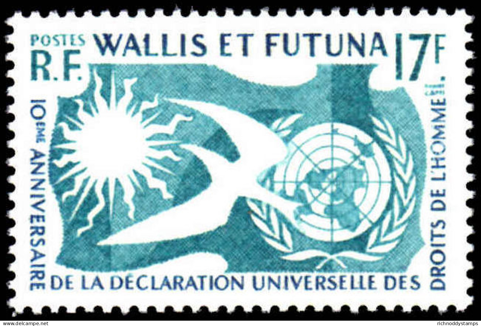 Wallis And Futuna 1958 Human Rights Lightly Mounted Mint. - Unused Stamps