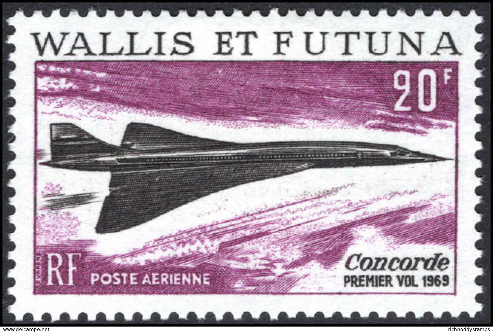 Wallis And Futuna 1969 Concorde Lightly Mounted Mint. - Ungebraucht