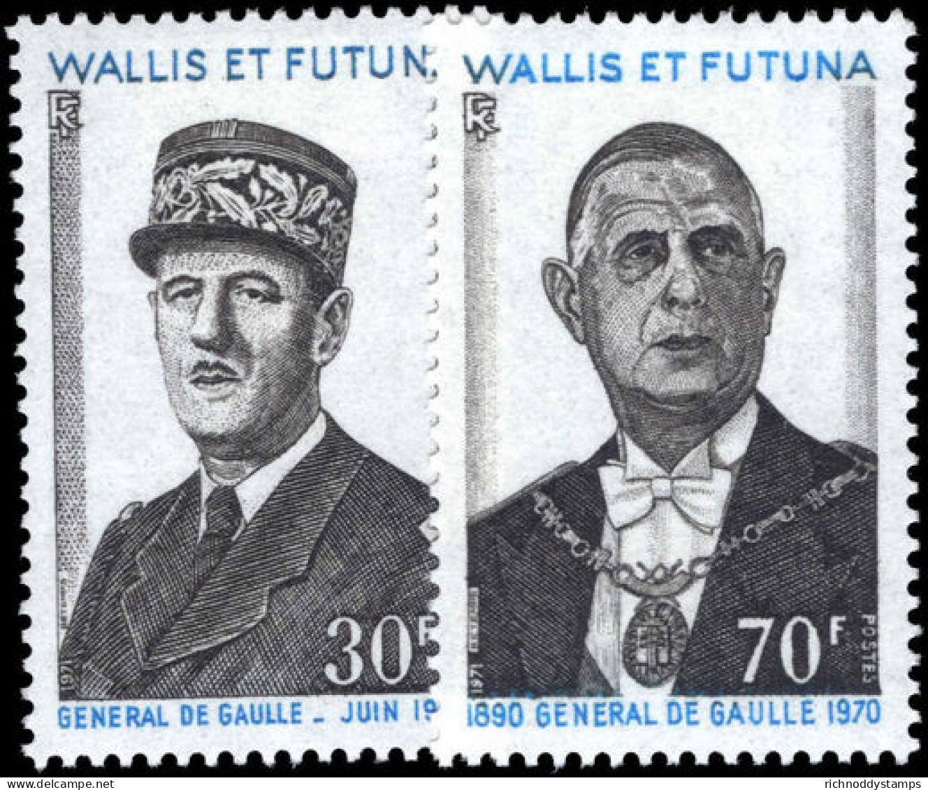 Wallis And Futuna 1971 De Gaulle Lightly Mounted Mint. - Ungebraucht