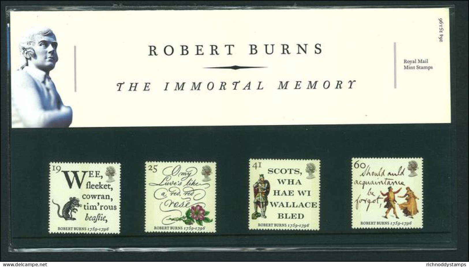 1996 Death Bicent Of Robert Burns Presentation Pack. - Presentation Packs