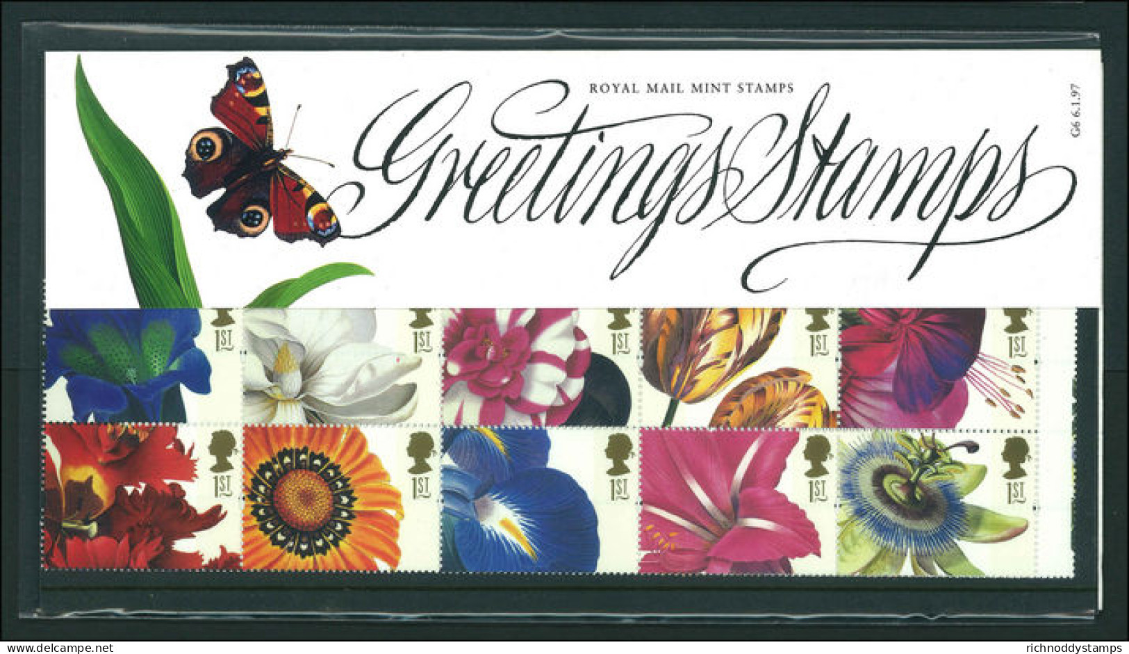 1997 Greeting Stamps. 19th-century Flower Paintings Presentation Pack. - Presentation Packs