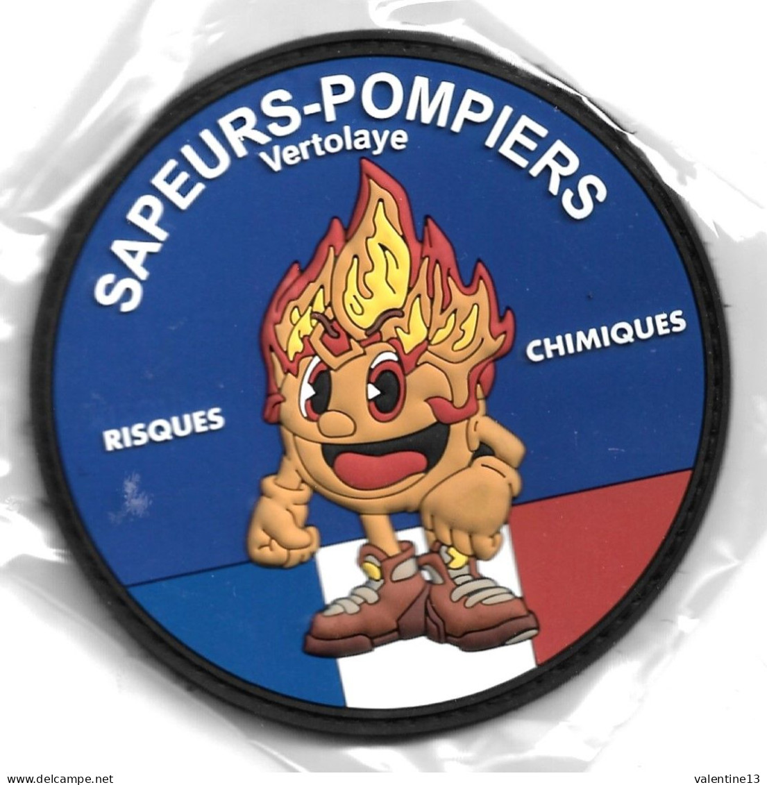 Ecusson PVC SAPEURS POMPIERS VERTOLAYE 63 RISQUES CHIMIQUES 2 - Firemen